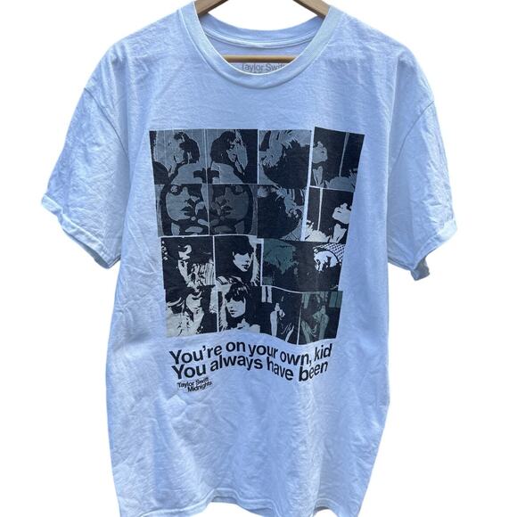Taylor Swift Midnights You are on your own kid white T-shirt Size large - Picture 1 of 4
